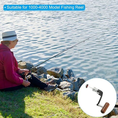 Generic Fishing Reel Handle Replacement Part, Metal Crank Rock Arm Rotary Knob Plastic Grip, Fit 5000/7000 Series Reel (130mm) in Saudi Arabia