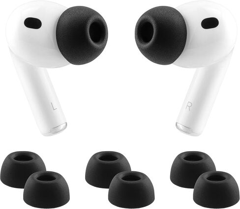 أطراف أذن من الإسفنج الذكي لسماعات AirPods Pro الجيل الثالث 2025، راحة فائقة، أطراف أذن بديلة لسماعات AirPods Pro 3، 3 أزواج (أسود، SML) in Saudi Arabia