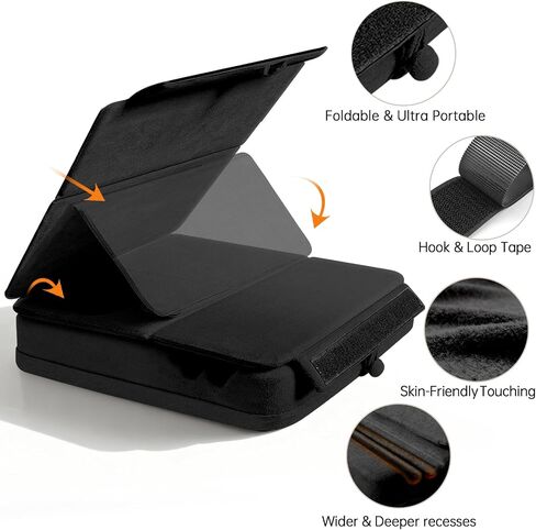 Tablet Pillow Stand with Storage, Foldable iPad Holder for Lep, Bed, Sofa, and Desk - Soft Pad Dock with Pocket and Stylus Mount Compatible with 4-13" iPad Pro/Air/Mini, Galaxy Tab, Kindle, eReader in Saudi Arabia