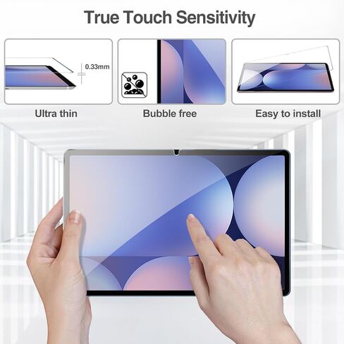واقي شاشة ProCase مكون من قطعتين لجهاز Galaxy Tab S10 Plus 2024/Tab S9 FE Plus/S9 Plus/S8 Plus/S7 FE/S7 Plus 12.4 بوصة 2023، واقي غشاء شفاف عالي الدقة من الزجاج المقوى للكمبيوتر اللوحي SM-X820/X610/X810/X800/T730/T970 in Kuwait