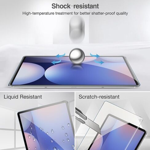 واقي شاشة ProCase مكون من قطعتين لجهاز Galaxy Tab S10 Plus 2024/Tab S9 FE Plus/S9 Plus/S8 Plus/S7 FE/S7 Plus 12.4 بوصة 2023، واقي غشاء شفاف عالي الدقة من الزجاج المقوى للكمبيوتر اللوحي SM-X820/X610/X810/X800/T730/T970 in Kuwait