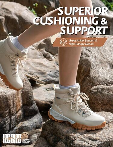 R CORD Womens Hiking Boots Waterproof - Durable Trekking Sneakers Non-Slip Grip Comfortable Walking Shoes for Outdoor Trail Climbing Travel in Kuwait