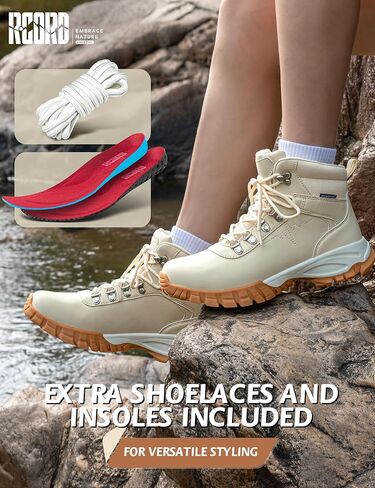 R CORD Womens Hiking Boots Waterproof - Durable Trekking Sneakers Non-Slip Grip Comfortable Walking Shoes for Outdoor Trail Climbing Travel in Kuwait