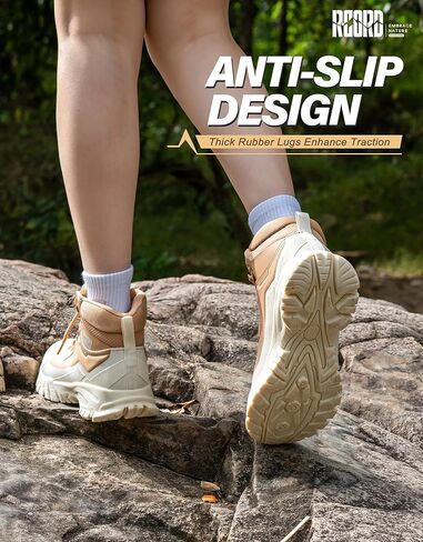 R CORD أحذية المشي لمسافات طويلة للنساء مقاومة للماء ومضادة للانزلاق وقابلة للتنفس أحذية المشي لمسافات طويلة داعمة للرحلات مع حماية الكاحل للتضاريس الوعرة in Kuwait
