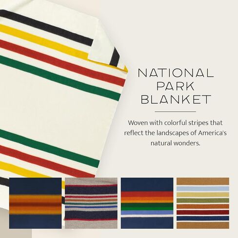 بطانية Pendleton National Park مقاس كوين 90 بوصة × 90 بوصة - 100% صوف، غطاء ناعم ومتين للمغامرات المنزلية والخارجية، تذكار قابل للجمع بخطوط بارك الشهيرة - يلوستون in Kuwait