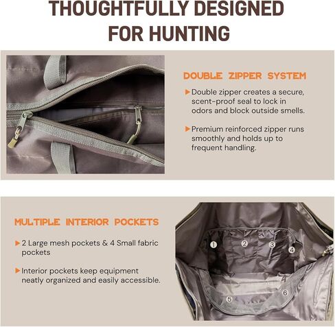 حقيبة التحكم في الرائحة - حقيبة أكبر مقاومة للرائحة مقاس 33 × 25 بوصة، أكياس قفل برائحة السفر سميكة مقاومة للماء بثلاث طبقات لملابس الصيد وإكسسوارات الصيد (أوراق الشجر المموهة) in Kuwait