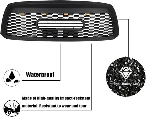 Front Grill Compatible with 2010-2018 Sequoia&2019-2021 Sequoia TRD Style Front Grill Replacement ABS Bumper Grille with Letters and 3 LED Lights in Saudi Arabia