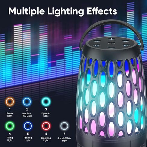 مكبرات صوت خارجية، مكبر صوت لاسلكي محمول مع أضواء لهب، مزامنة متعددة تصل إلى 100 مكبر صوت، إقران تلقائي بصوت ستيريو عالي الدقة مقاوم للماء، خطاف لشرفة الفناء، هدايا للرجال والنساء in Kuwait