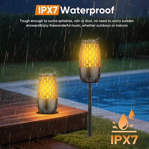 مكبرات صوت خارجية، مكبر صوت لاسلكي محمول مع أضواء لهب، مزامنة متعددة تصل إلى 100 مكبر صوت، إقران تلقائي بصوت ستيريو عالي الدقة مقاوم للماء، خطاف لشرفة الفناء، هدايا للرجال والنساء in Kuwait