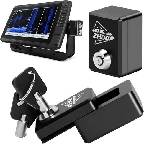 Fish Finder Lock 2 PCS,Aluminum Square Alloy Fishing Graph Marine GPS Gimbal Mount Security Accessories for Garmin,Lowrance and Humminbird Sonar Radar (Black) in Saudi Arabia