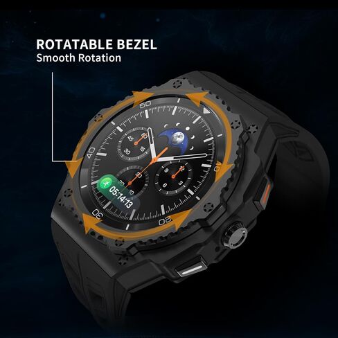 Luxury Aluminum Case with Band for Samsung Galaxy Watch Ultra 2024/2025 47mm, Rugged Military Protective Metal Face Cover with Tactical Strap for Men, Black in Saudi Arabia