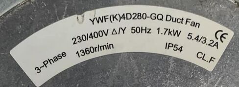 230/400V 5.4/3.2A 1700W 1360RPM Cooling Fan in Saudi Arabia