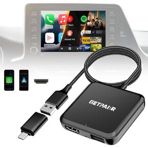 4-in-1 Car TV Mate Max Adapter Support HDMI Input, Wireless CarPlay & Android Auto, Screen Mirroring, Compatible with Fire TV Stick, Gaming Console, Tv Box, for 98% Cars with Wired CarPlay in Kuwait