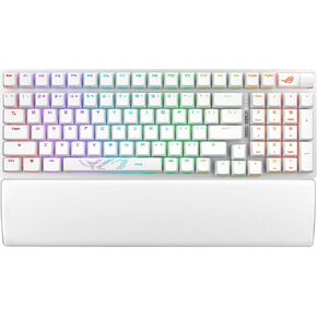 ASUS ROG Strix Scope II 96 Wireless Mechanical Gaming Keyboard – 96% Full-Size, Tri-Mode Connectivity, Hot Swappable Pre-lubed ROG NX Storm Clicky Switches, PBT Keycaps, RGB, PC/Mac Support - White in Kuwait