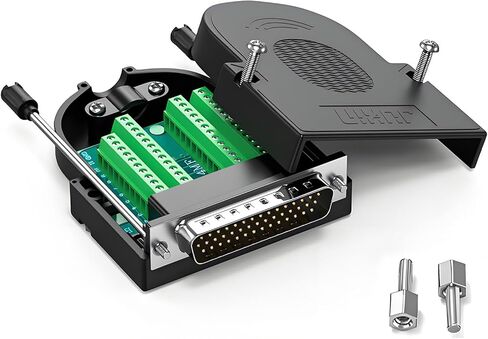 DB44 Solderless Connector, Male RS232 D-SUB Serial to 44-pin Port Terminal Adapter Breakout Board with Case Long Bolts Nuts in Saudi Arabia