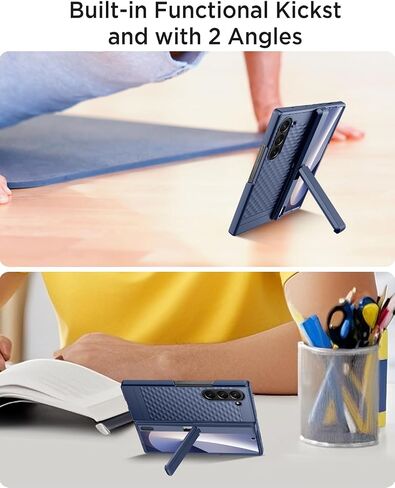 Miimall for Samsung Fold 7 Case with Screen Protector, Built-in Hinge Protection, with Multiple Angle Kickstand, Anti-Drop Screen, Slim Durable Women Stand Case for Samsung Z Fold 7 5G, Mint in Saudi Arabia
