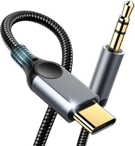 كابل USB C إلى 3.5 ملم صوت Aux جاك [4 قدم] متوافق مع iPhone 17/16/15، Samsung S25/S24/S23، iPad Pro، Pixel، MacBook، سلك من النوع C إلى 3.5 ملم للسيارة وسماعات الرأس ومكبرات الصوت - رمادي in Kuwait