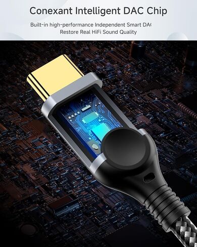 كابل USB C إلى 3.5 ملم صوت Aux جاك [4 قدم] متوافق مع iPhone 17/16/15، Samsung S25/S24/S23، iPad Pro، Pixel، MacBook، سلك من النوع C إلى 3.5 ملم للسيارة وسماعات الرأس ومكبرات الصوت - رمادي in Kuwait