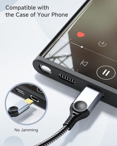 كابل USB C إلى 3.5 ملم صوت Aux جاك [4 قدم] متوافق مع iPhone 17/16/15، Samsung S25/S24/S23، iPad Pro، Pixel، MacBook، سلك من النوع C إلى 3.5 ملم للسيارة وسماعات الرأس ومكبرات الصوت - رمادي in Kuwait