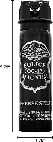 POLICE MAGNUM Pepper Spray للدفاع عن النفس - علبة محمولة ذات قوة قصوى - 4 أونصة علوية in Kuwait