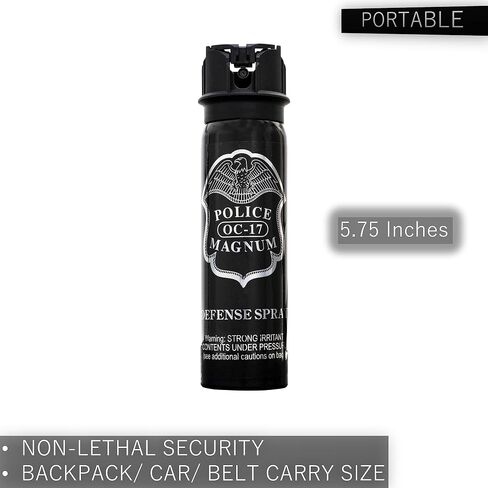 POLICE MAGNUM Pepper Spray للدفاع عن النفس - علبة محمولة ذات قوة قصوى - 4 أونصة علوية in Kuwait