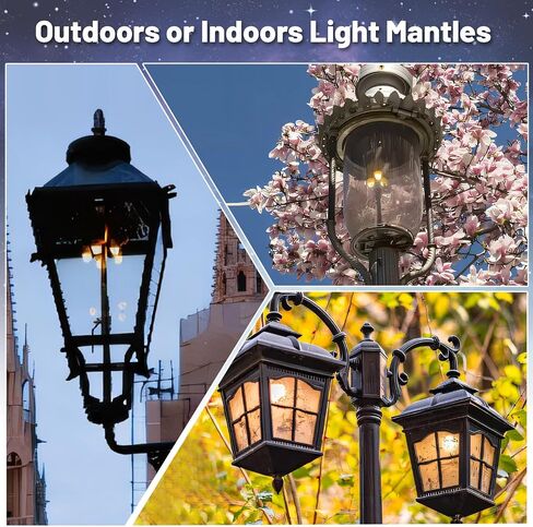 6PCS Gas Lamp Mantles Propane Lantern Mantles for Indoor Outdoor Gas Lights Preformed Gaslight Mantel for Humphrey/Paulin/Falks Gas Lantern Covers, White in Saudi Arabia