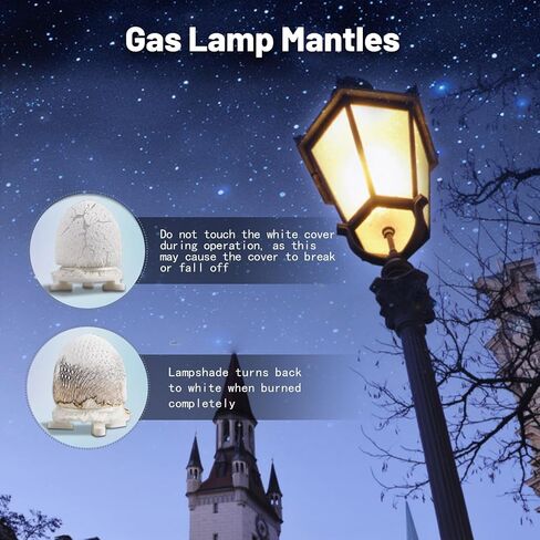 6PCS Gas Lamp Mantles Propane Lantern Mantles for Indoor Outdoor Gas Lights Preformed Gaslight Mantel for Humphrey/Paulin/Falks Gas Lantern Covers, White in Saudi Arabia