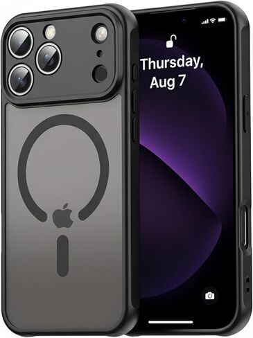 iPhone 17 Pro Max 6.9" Black case Compatible with MagSafe. Slim, Shockproof TPU+PC Bumper Offers Strong Drop and Scratch Protection. Magnetic, Durable, and Charger-Friendly Protective Cover. in Saudi Arabia