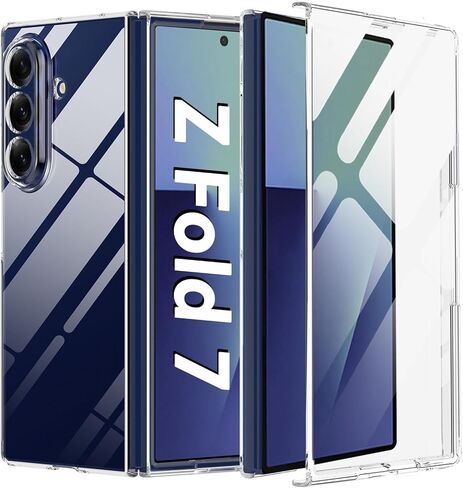 for Samsung Galaxy Z Fold 7 Clear Case with Screen Protector and Camera Protection,Slim Lightweight Anti Yellowing Scratch Resistant Protective Bumper Cover for Galaxy Z Fold 7 2025,Clear in Saudi Arabia