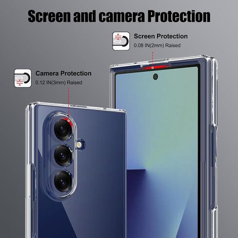 for Samsung Galaxy Z Fold 7 Clear Case with Screen Protector and Camera Protection,Slim Lightweight Anti Yellowing Scratch Resistant Protective Bumper Cover for Galaxy Z Fold 7 2025,Clear in Saudi Arabia