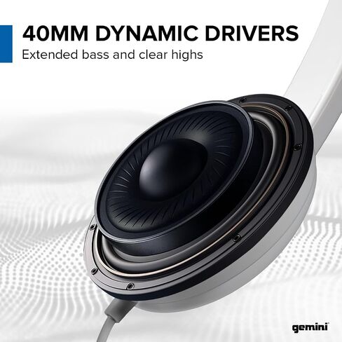 Gemini Sound DJ Equipment DJX-200 Technical for Mixing Beats Professional Studio Drums Over The Ear Audio DJ Recording Monitor Headphones, White Closed Back in Saudi Arabia