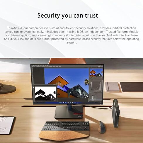 كمبيوتر مكتبي صغير الحجم Lenovo ThinkCentre M90q Business، Intel 14-Core i5-13500، ذاكرة الوصول العشوائي DDR5 سعة 32 جيجابايت، SSD 1 تيرابايت، دعم شاشتين 4K، HDMI، DP، Wi-Fi، لوحة مفاتيح سلكية وماوس، Windows 11 Pro، حزمة محرك أقراص فلاش USB Adata in Kuwait