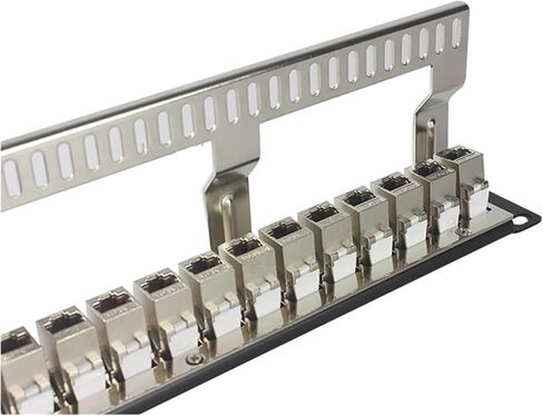 24 منفذًا محميًا أنثى CAT6A RJ45 لوحة التصحيح دعامة الإسكان المعدنية 10 جيجا تمرير CAT.6A UTP إطار تثبيت الشبكة مقاس 19 بوصة (لوحة التوصيلات فقط) in Kuwait