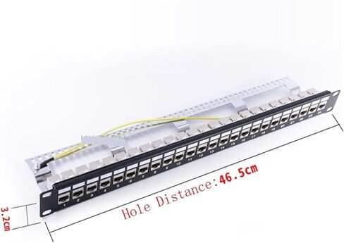 24 منفذًا محميًا أنثى CAT6A RJ45 لوحة التصحيح دعامة الإسكان المعدنية 10 جيجا تمرير CAT.6A UTP إطار تثبيت الشبكة مقاس 19 بوصة (لوحة التوصيلات فقط) in Kuwait
