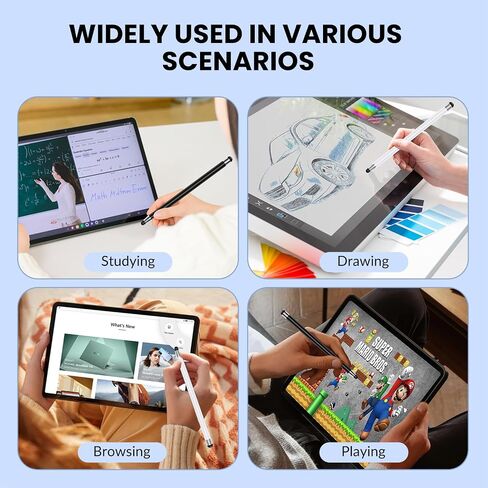 Stylus Pen for Touchscreen 10PCS, AGREJO High Precision and Sensitivity Stylus Pen for iPad/iPhone/Samsung/Android and Tablets, Compatible with All Capacitive Touch Screen (10-Pack (Black/White)) in Saudi Arabia