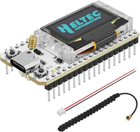 MakerFocus 2pcs ESP32 LoRa V3 Development Board with 2pcs 3000mAh Battery, 915MHz Antenna Integrated WiFi Bluetooth SX1262 CP2102 0.96-inch OLED Display for Meshtastic IoT Arduino Intelligent Scene in Saudi Arabia