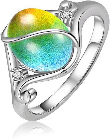 Jade/Opal Ring S925 Sterling Silver Vintage Oval Green Jade/White Opal Ring Gemstone Jewelry Gifts for Women in Saudi Arabia