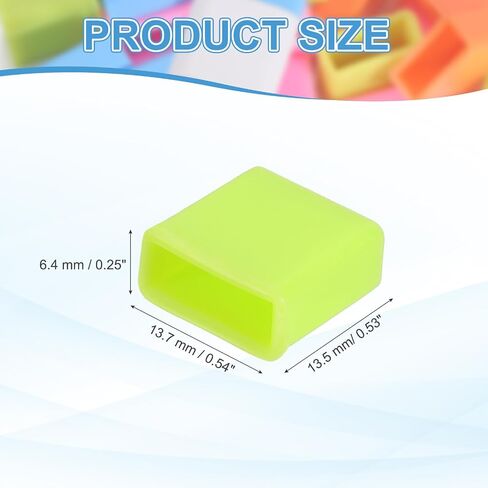 PATIKIL USB Type A Port Plugs Covers Caps, 20Pcs Silicone Anti Dust Protector for Smartwatch Telephone Computer Camera Mobile Hard Discs USB Male Ports, Green in Saudi Arabia
