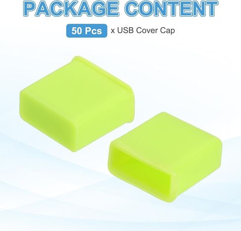 PATIKIL USB Type A Port Plugs Covers Caps, 20Pcs Silicone Anti Dust Protector for Smartwatch Telephone Computer Camera Mobile Hard Discs USB Male Ports, Green in Saudi Arabia