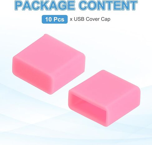 PATIKIL USB Type A Port Plugs Covers Caps, 10Pcs Silicone Anti Dust Protector for Smartwatch Telephone Computer Camera Mobile Hard Discs USB Male Ports, Pink in Saudi Arabia