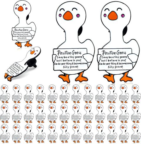 Giegxin 40 Pcs Silly Goose Pins Bulk Positive Goose Enamel Brooch Christmas Cute Decor Funny Gift Inspirational Charms Xmas Socking Stuffer for Employee Coworker Women in Saudi Arabia