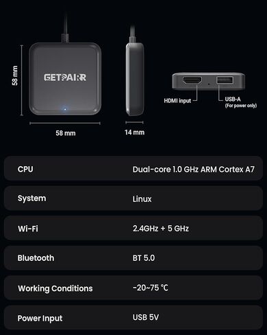4-in-1 Car TV Mate Max Adapter Support HDMI Input, Wireless CarPlay & Android Auto, Screen Mirroring, Compatible with Fire TV Stick, Gaming Console, Tv Box, for 98% Cars with Wired CarPlay in Kuwait
