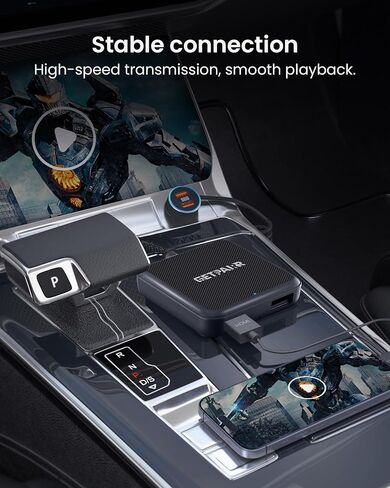 4-in-1 Car TV Mate Max Adapter Support HDMI Input, Wireless CarPlay & Android Auto, Screen Mirroring, Compatible with Fire TV Stick, Gaming Console, Tv Box, for 98% Cars with Wired CarPlay in Kuwait