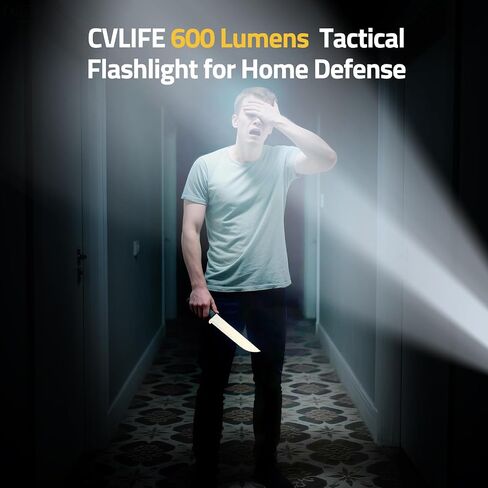CVLIFE 600 Lumens Pistol Light Laser Combo - ضوء مسدس منزلق قابل لإعادة الشحن متوافق مع سكة ​​Glock وPicatinny. مصباح يدوي مسدس تكتيكي مع ليزر أحمر للدفاع عن المنزل in Saudi Arabia