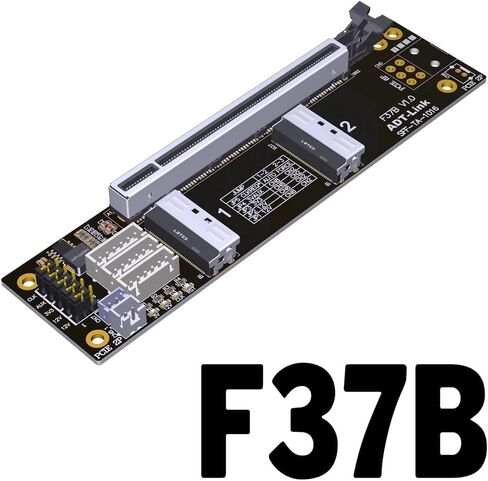 JMT ADT-F36B F37B PCI-e 4.0 X16 إلى X16 MCIO بطاقة رفع التشعب 256G/bps لتمديد الانقسام (F37C) in Saudi Arabia