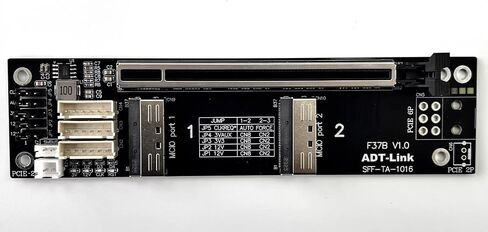 JMT ADT-F36B F37B PCI-e 4.0 X16 إلى X16 MCIO بطاقة رفع التشعب 256G/bps لتمديد الانقسام (F37C) in Saudi Arabia