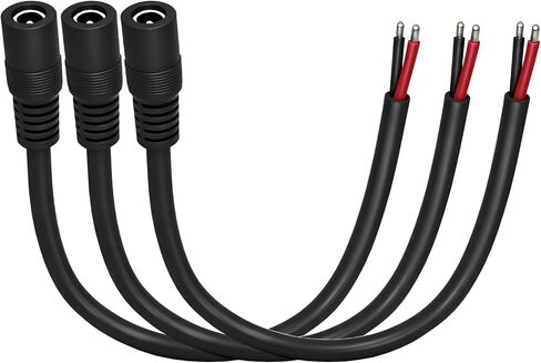 3.3ft 16AWG DC5525 Power Terminal Cable, DC 5.5mm×2.5mm Male Barrel Jack Connector, for CCTV Surveillance Camera, DVR, LED Light Strips, and Other DIY Power Cable Repairs,3-Pack in Saudi Arabia