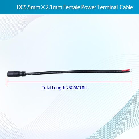 3.3ft 16AWG DC5525 Power Terminal Cable, DC 5.5mm×2.5mm Male Barrel Jack Connector, for CCTV Surveillance Camera, DVR, LED Light Strips, and Other DIY Power Cable Repairs,3-Pack in Saudi Arabia