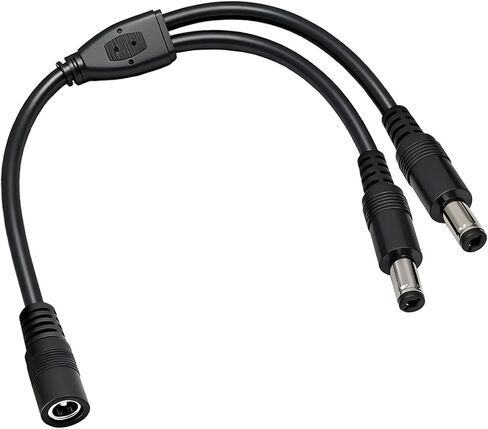 3 عبوات 18AWG DC 5.5 مم × 2.1 مم 12 فولت/24 فولت تيار مستمر كابل مقسم الطاقة، 1 أنثى إلى 2 ذكر لكاميرات المراقبة CCTV، وشرائط إضاءة LED، والأجهزة الأخرى ذات مدخل واحد ومصدر طاقة مزدوج الإخراج. in Kuwait