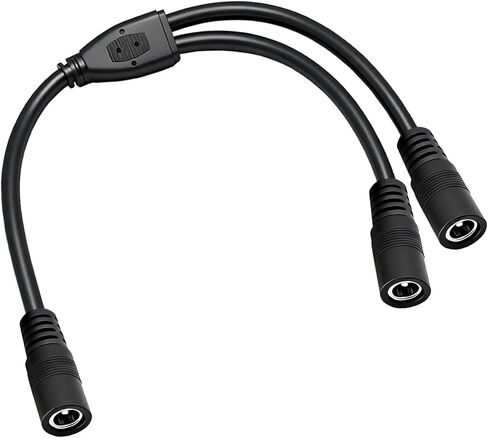 3 عبوات 18AWG DC 5.5 مم × 2.1 مم 12 فولت/24 فولت تيار مستمر كابل مقسم الطاقة، 1 أنثى إلى 2 ذكر لكاميرات المراقبة CCTV، وشرائط إضاءة LED، والأجهزة الأخرى ذات مدخل واحد ومصدر طاقة مزدوج الإخراج. in Kuwait
